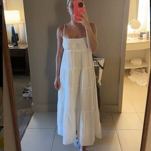 Zara White Gauze Maxi Dress
